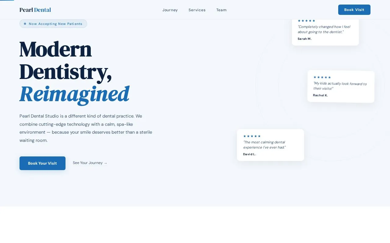 Pearl Dental Studio demo site